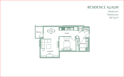 The Baxter floorpan 1 Bedroom 1 Bath 817 square feet at The Baxter Apartments, Los Angeles